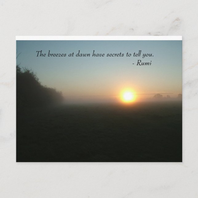 Rumi 'The Breezes at Dawn' postcard (Front)