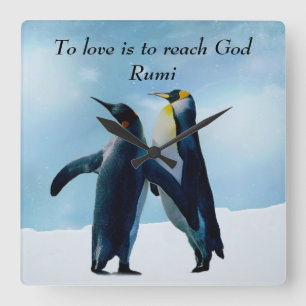 Rumi To love is to reach God Square Wall Clock
