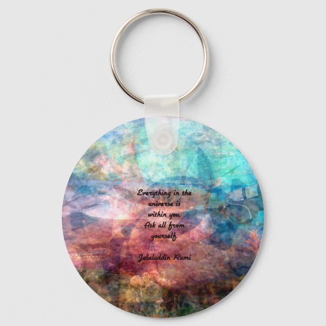 Rumi Uplifting Quote About Energy And Universe Key Ring (Front)