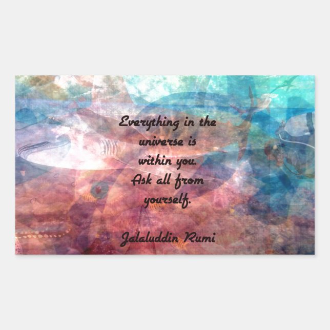 Rumi Uplifting Quote About Energy And Universe Rectangular Sticker (Front)