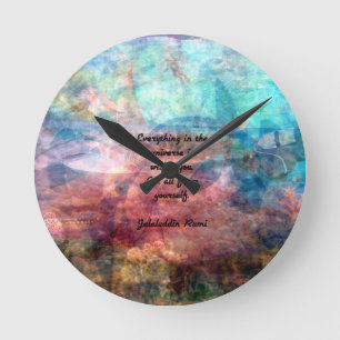 Rumi Uplifting Quote About Energy And Universe Round Clock