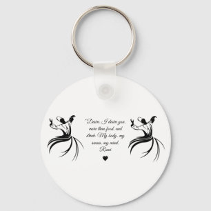 Rumi Valentine Love you poetry Key Ring