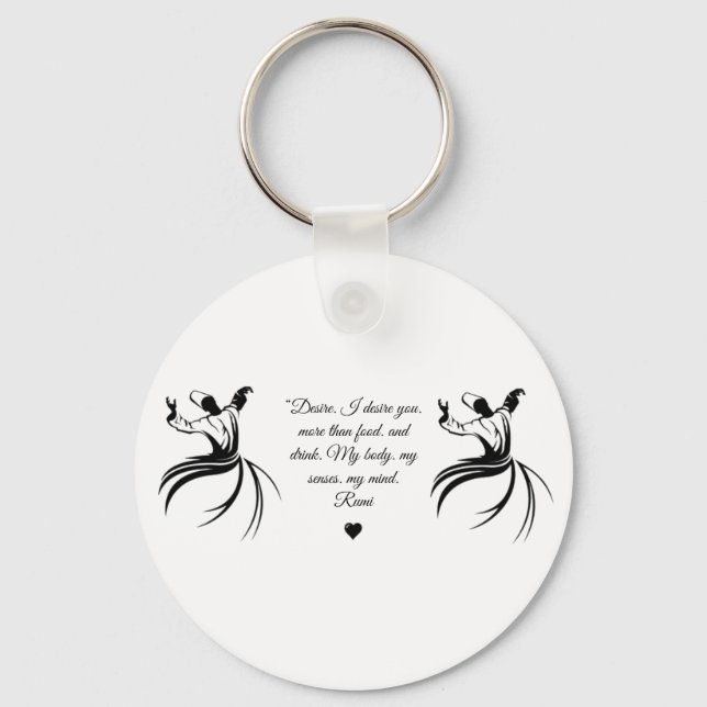 Rumi Valentine Love you poetry  Key Ring (Front)