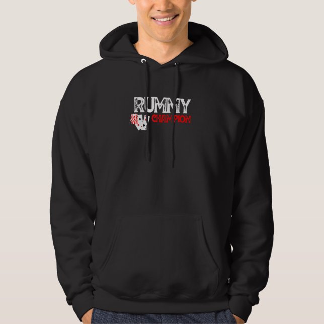 Rummy Champion Casino Games Card Graphic Design Hoodie (Front)