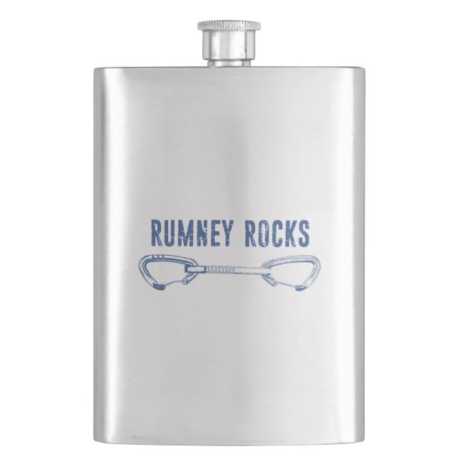 Rumney Rocks Climbing Quickdraw Hip Flask (Front)