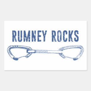 Rumney Rocks Climbing Quickdraw Rectangular Sticker