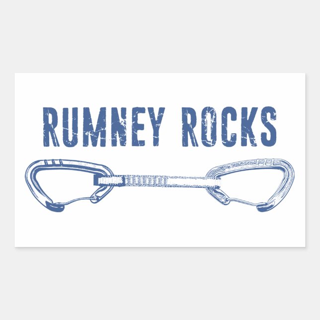 Rumney Rocks Climbing Quickdraw Rectangular Sticker (Front)