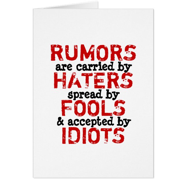 RUMORS ~ Card Truism / Philosophy (Front)