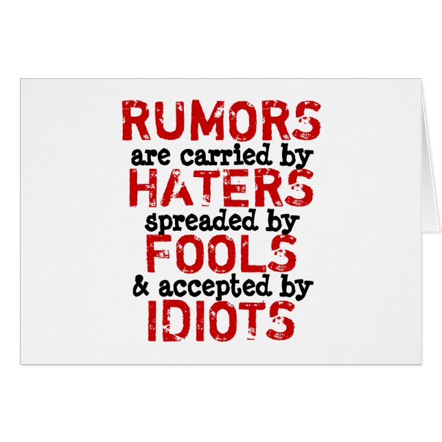 RUMORS ~ Card Truism / Philosophy (Front Horizontal)