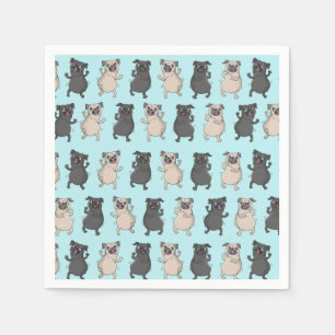 Rump Shaker Pug Puppy Bust A Move Cute Dancing Dog Napkin