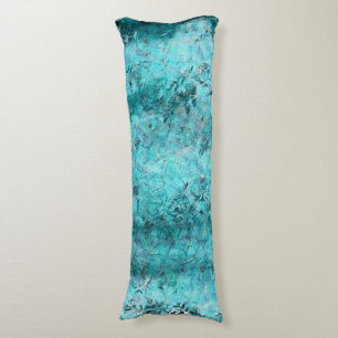 Rumpled blue neon laminated paper body cushion