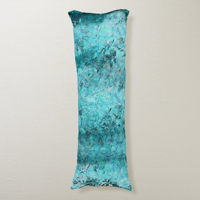Rumpled blue neon laminated paper body cushion (Front Vertical)