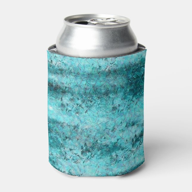 Rumpled blue neon laminated paper can cooler (Can Front)