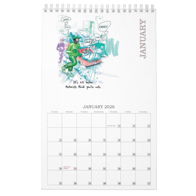 RUN 2013 - Calendar for Runners - Vertical (Jan 2026)