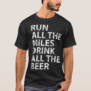 Run All The Mile Drink All The Beer Christmas Gif T-Shirt