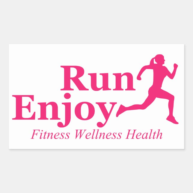 Run and enjoy rectangular sticker (Front)