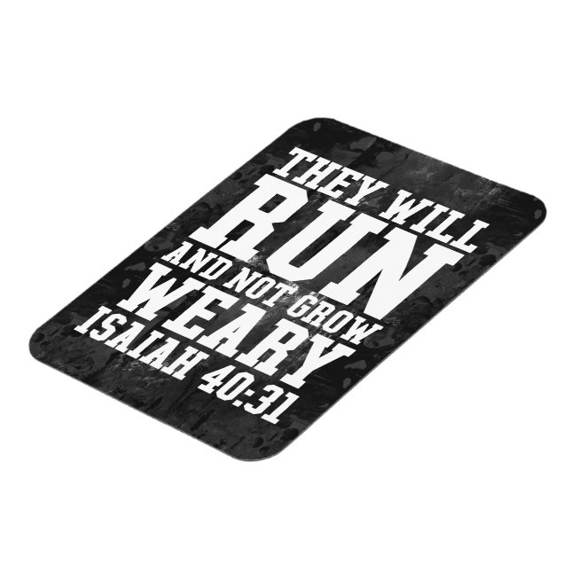Run and Not Grow Weary Christian Bible Running Magnet (Left Side)