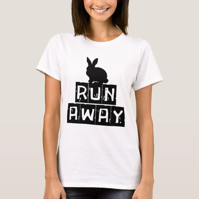 Run Away Funny Mediaeval Fantasy Design T-Shirt (Front)