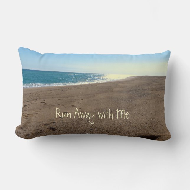 Run Away with me Beach Themed Throw Pillow (Front)