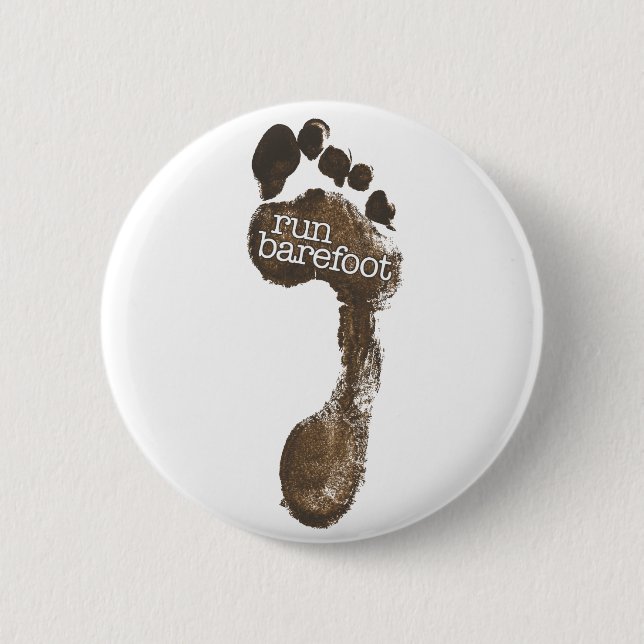 Run Barefoot 6 Cm Round Badge (Front)