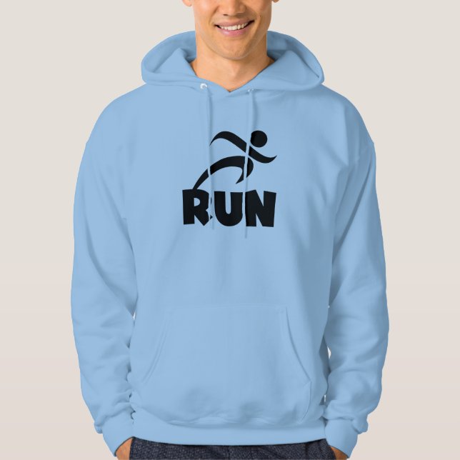 RUN Black Hoodie (Front)