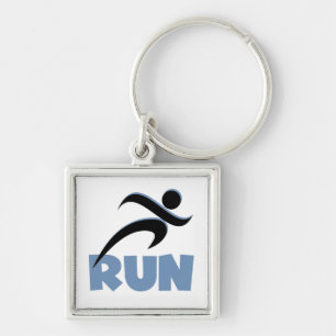 RUN Blue Key Ring