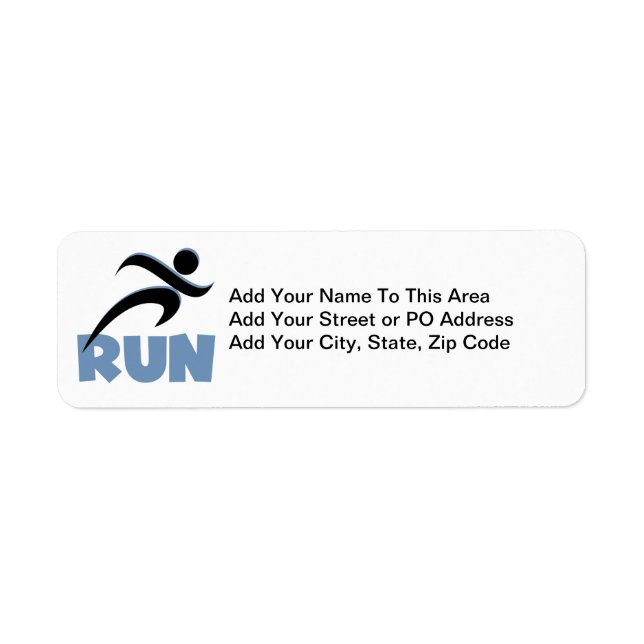 RUN Blue Return Address Label (Front)