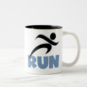 RUN Blue Two-Tone Coffee Mug