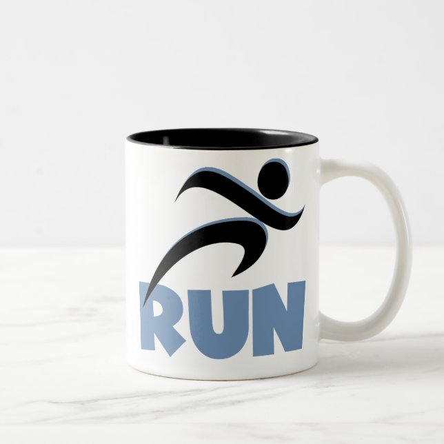 RUN Blue Two-Tone Coffee Mug (Right)