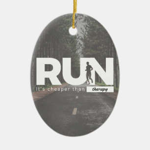 Run Cheaper Than Therapy Running Runners Treatment Ceramic Tree Decoration