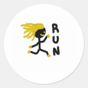 Run Classic Round Sticker