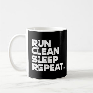 Run Clean Sleep Repeat Funny Plogging Coffee Mug