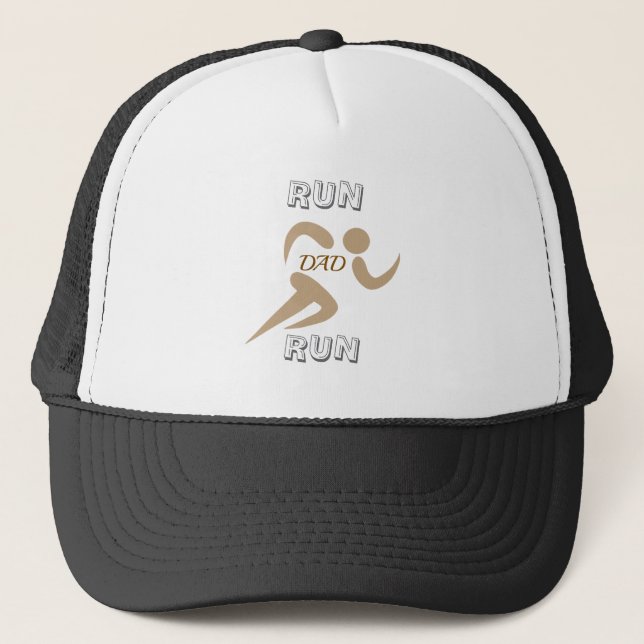 Run Dad Run, Funny Running Dad Gift for Father’s  Trucker Hat (Front)