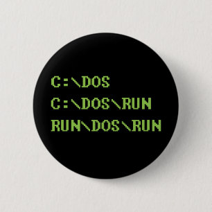 run dos run 6 cm round badge