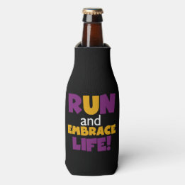 Run Embrace Life Purple Pink Bottle Cooler