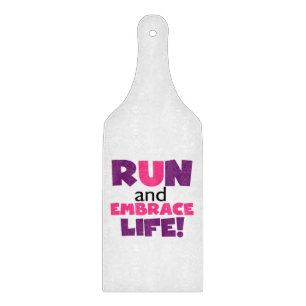 Run Embrace Life Purple Pink Cutting Board