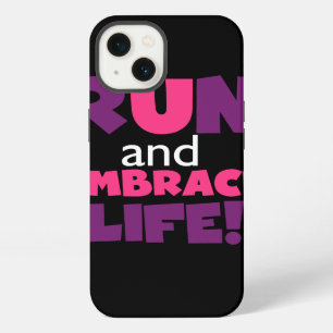 Run Embrace Life Purple Pink iPhone Case