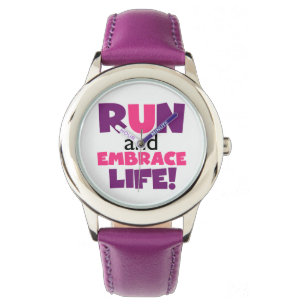Run Embrace Life Purple Pink Watch
