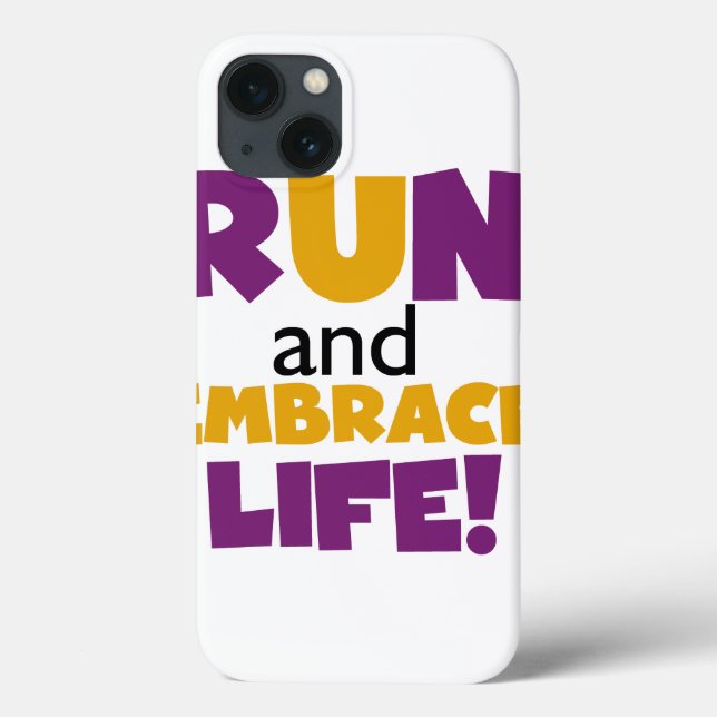 Run Embrace Life Purple Yellow Case-Mate iPhone Case (Back)