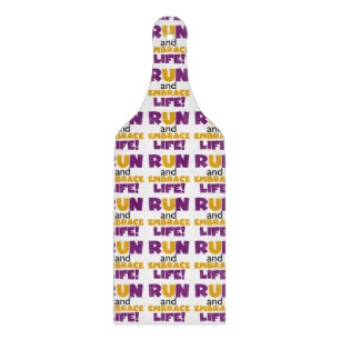 Run Embrace Life Purple Yellow Cutting Board