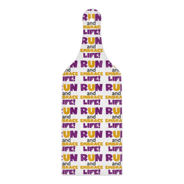 Run Embrace Life Purple Yellow Cutting Board (Front)