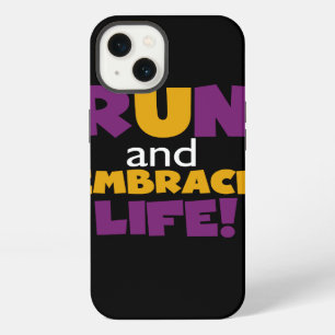 Run Embrace Life Purple Yellow iPhone Case