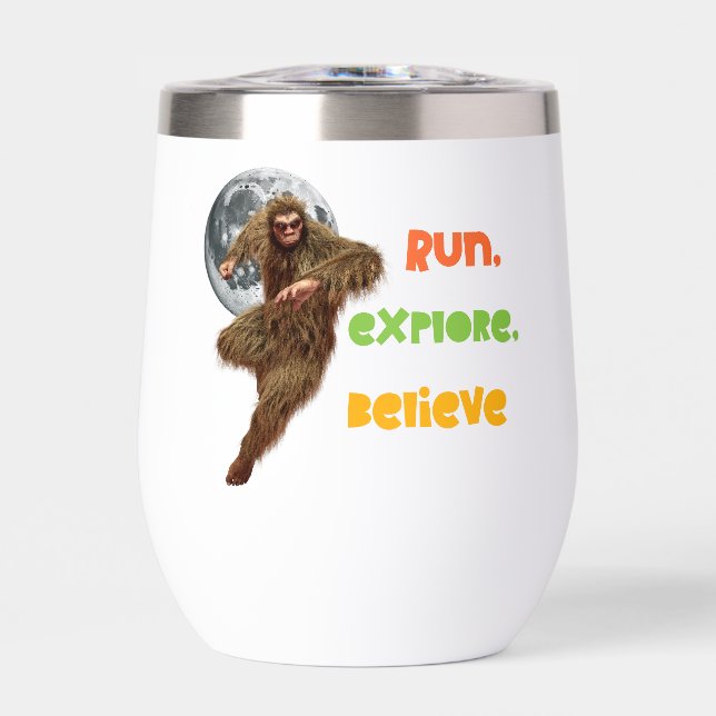 Run, Explore, Believe Funny Bigfoot (Front)