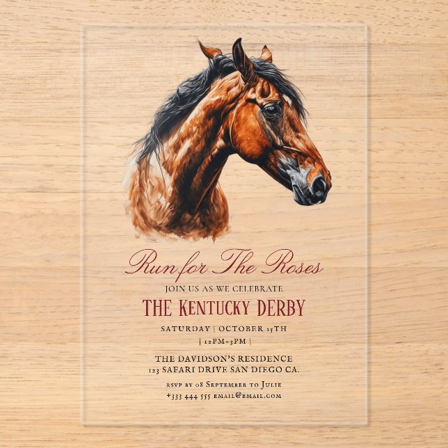 run for the roses Derby Party Invitation (Front)