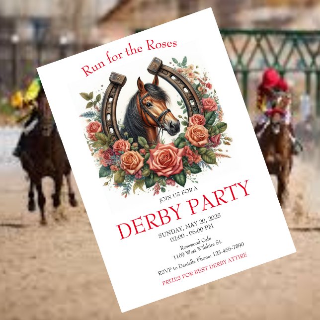  Run for the Roses Race Horse Derby Party  Invitation (Creator Uploaded)