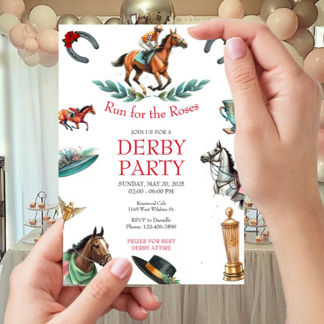  Run for the Roses Race Horse Derby Party  Invitation (Creator Uploaded)