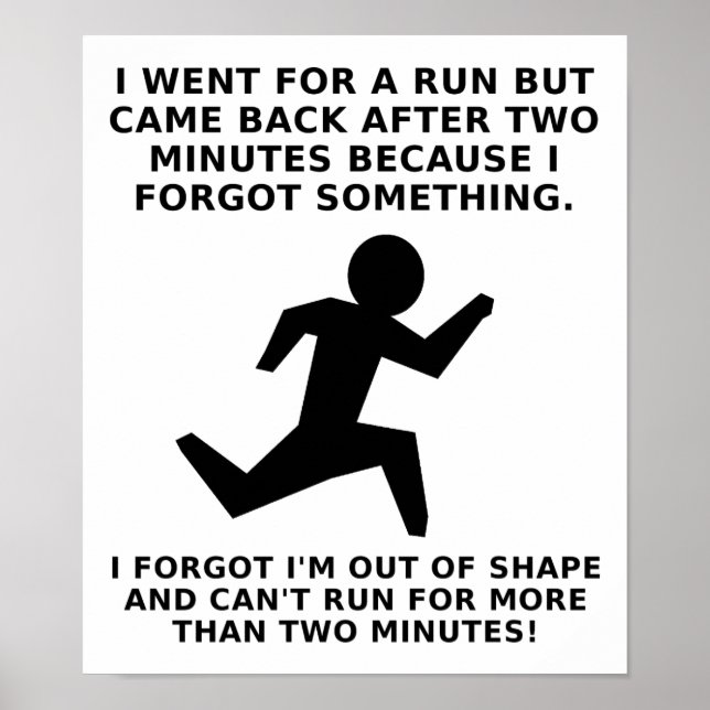 Run For Two Minutes Funny Poster (Front)