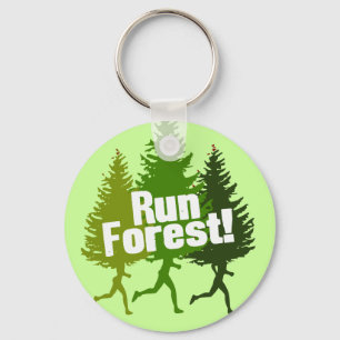 Run Forest, Protect the Earth Day Key Ring