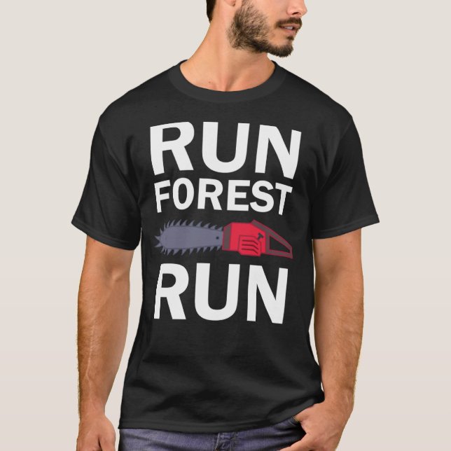 Run Forest Run  Lumberjack T-Shirt (Front)