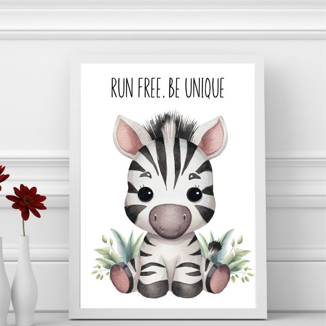 Run Free, Be Unique - Baby Zebra Nursery Wall Art (Creator Uploaded)